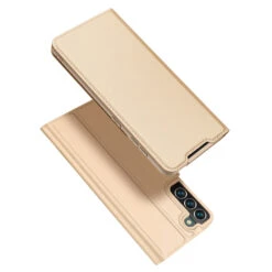 DUX DUCIS Skin Pro Wallet Flip Case For Samsung Galaxy S22+ Plus 5G - Gold