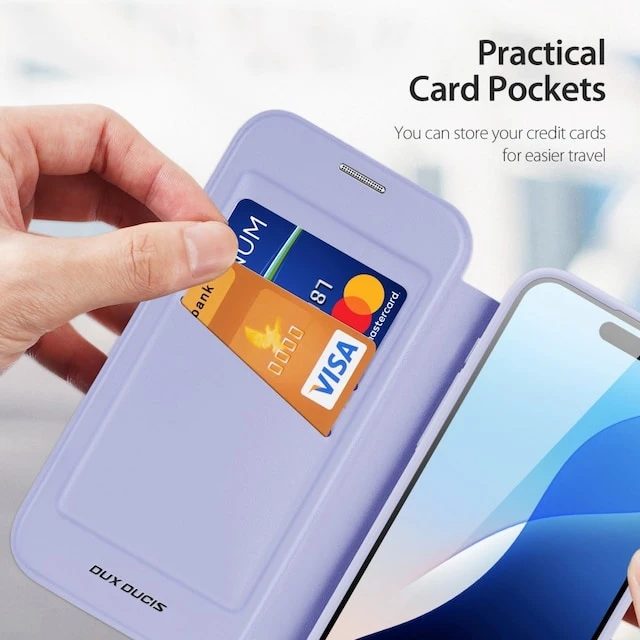 DUX DUCIS Skin X Pro MagSafe Flip Wallet Case For Apple IPhone 16 Pro Max - Purple - Image 3