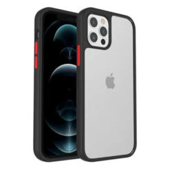 Armoured™ Shield Tough Case For Apple IPhone 14 Pro Max - Black (Red Buttons)