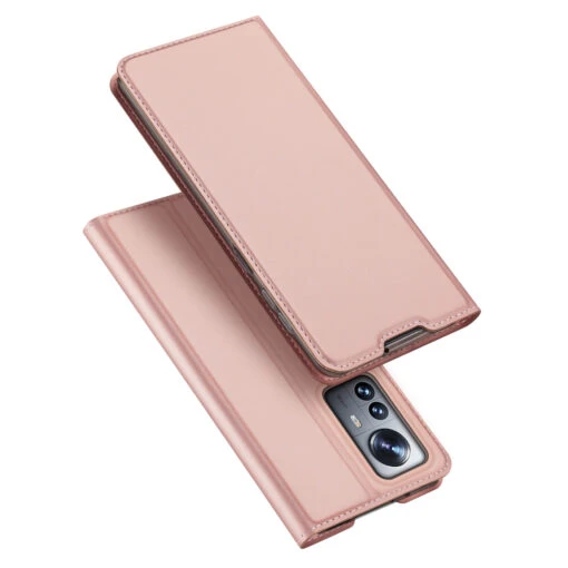 DUX DUCIS Skin Pro Faux Leather Wallet Flip Case For Xiaomi 12S Pro / 12 Pro - Rose Gold