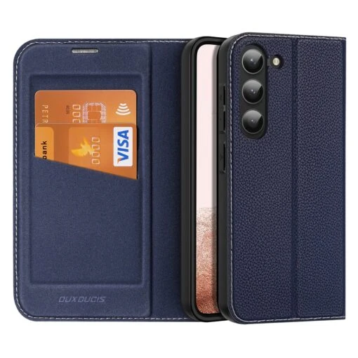 DUX DUCIS Skin X2 Tough Flip Wallet Stand Case For Samsung Galaxy S23+ (Plus) - Blue