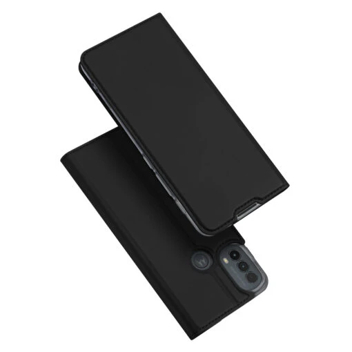 DUX DUCIS Skin Pro Faux Leather Wallet Flip Case For Motorola Moto E20 / E30 / E40 - Black
