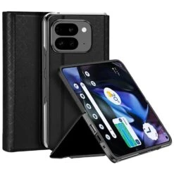 Dux Ducis Bril Leather Wallet Flip Case For Google Pixel 9 Pro Fold - Black