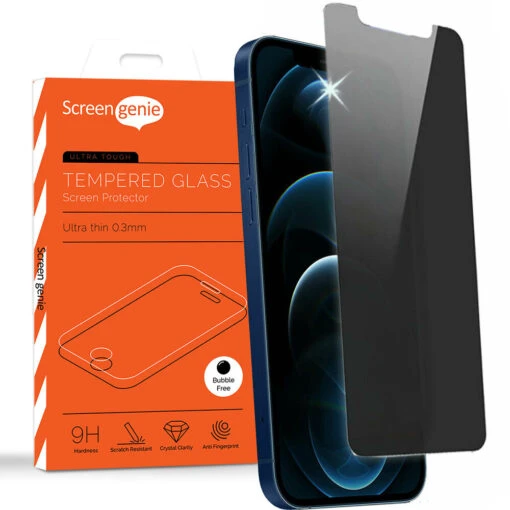 Screen Genie Privacy Tempered Glass Screen Protector For Apple IPhone 12 & 12 Pro