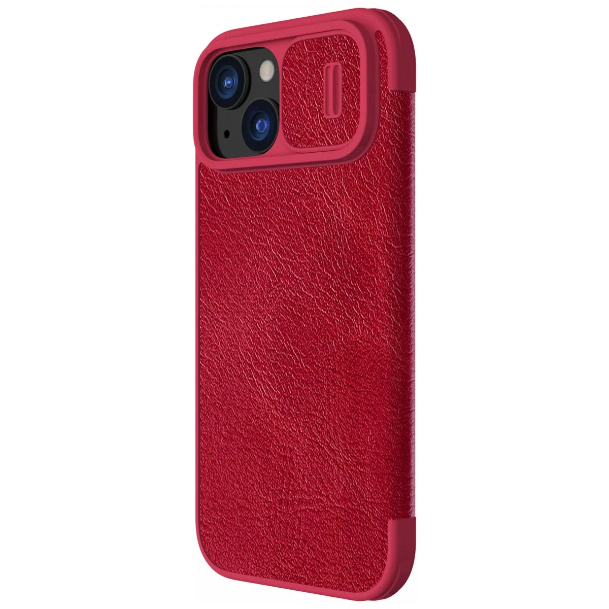 Nillkin Qin Pro Faux Leather Camera Lens Protector Case For Apple IPhone 15 Plus - Red - Image 5