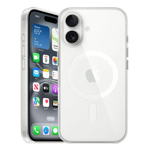 Official Apple Silicone Magsafe Rear Case Cover For IPhone 16 - Clear