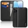 DUX DUCIS Genuine Real Leather Flip RFID Wallet Case For Apple IPhone 16 Pro Max - Black