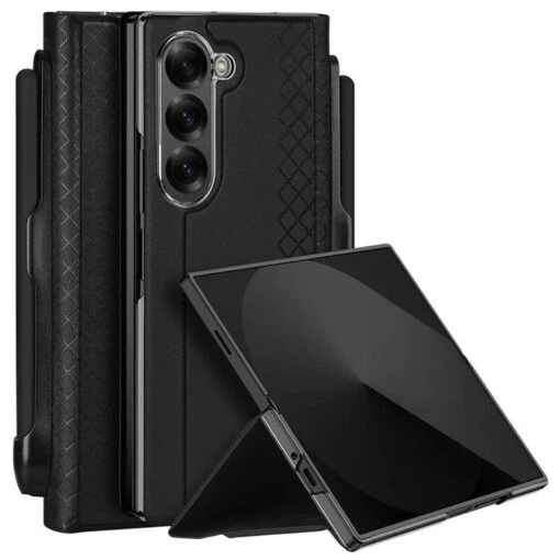 Dux Ducis Bril Leather Case Cover With Pen Holder For Samsung Galaxy Z Fold6 5G - Black