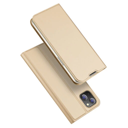 DUX DUCIS Skin Pro Faux Leather Wallet Flip Case For Apple IPhone 14 Plus - Gold