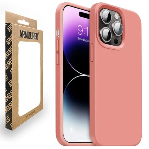 Armoured™ Liquid Silicone Slim Case Cover For Apple IPhone 14 Pro - Pink Sand