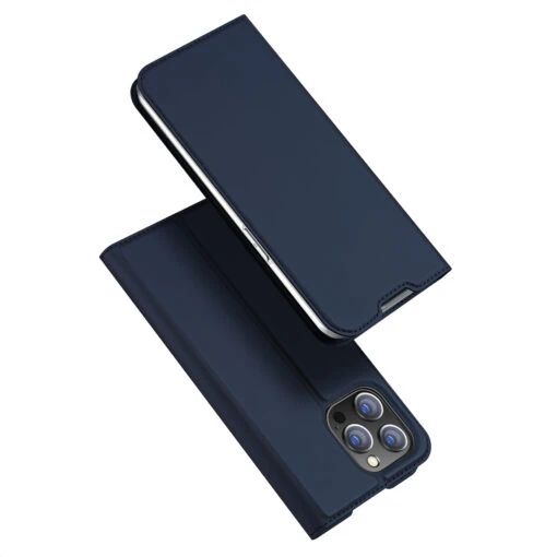 DUX DUCIS Skin Pro Faux Leather Wallet Flip Case For Apple IPhone 14 Pro - Blue