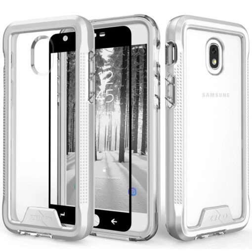 Zizo ION Series Hybrid Tough Case For Samsung Galaxy J7 2018 - Silver / Clear