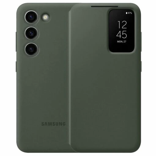 Official Samsung Smart View Wallet Case Cover For Galaxy S23 - Khaki
