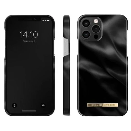 IDeal Of Sweden Stylish Fashion Rear Case Cover For Apple IPhone 12/ 12 Pro - Black Satin