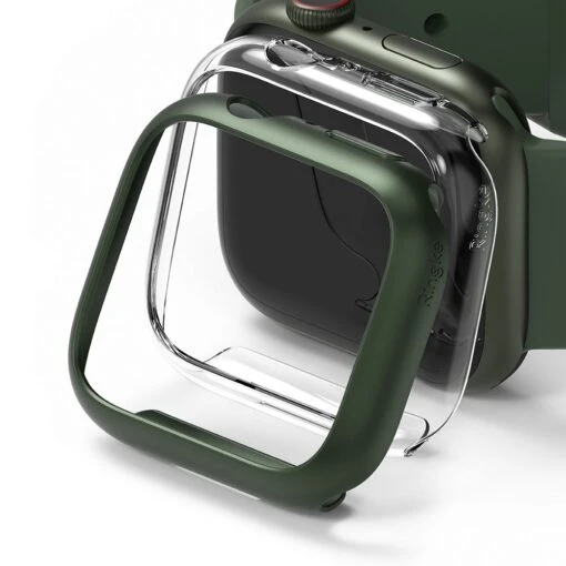 Ringke Slim Case Cover 2-pack For Apple Watch 7 (45mm) - Clear & Deep Green