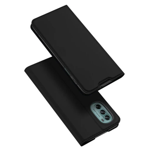 DUX DUCIS Skin Pro Faux Leather Wallet Flip Case For Motorola Moto G62 5G - Black